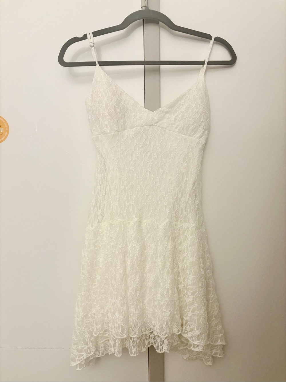 Hollister White Lace Spaghetti Strap Slip Dress